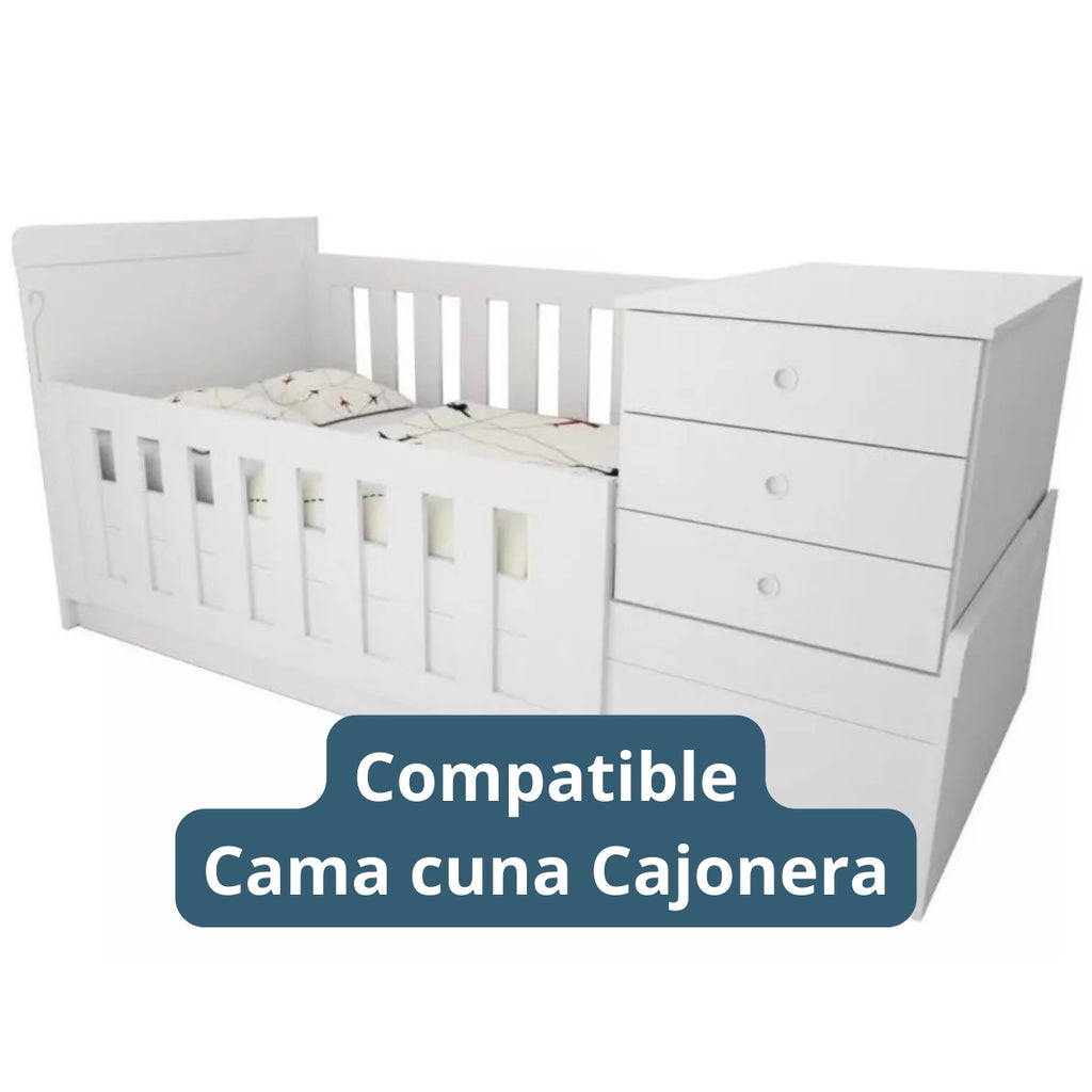 Set de Cama Cuna Cajonera y 4 protectores - Prestige - Safari Celeste