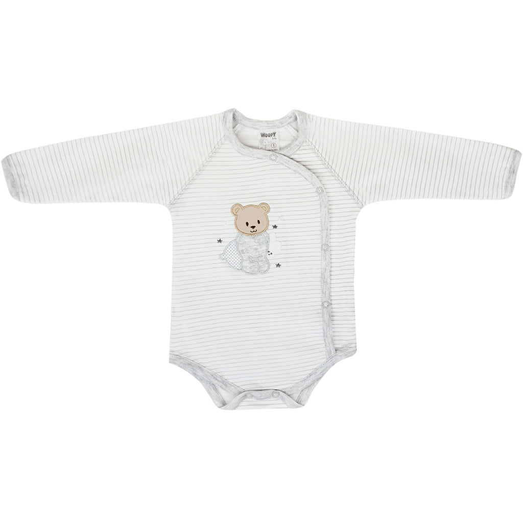 Ajuar Algodón - Osito - 3 piezas - Plomo