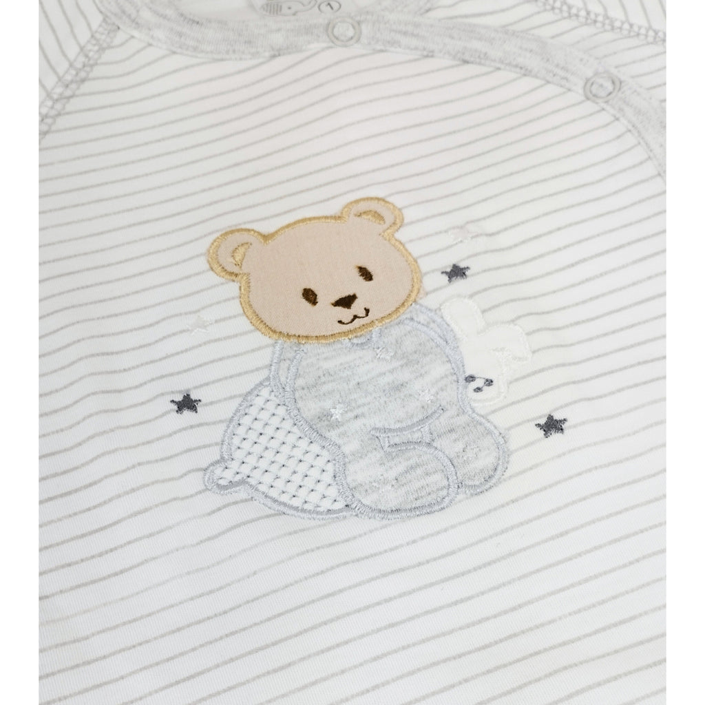 Ajuar Algodón - Osito - 3 piezas - Plomo