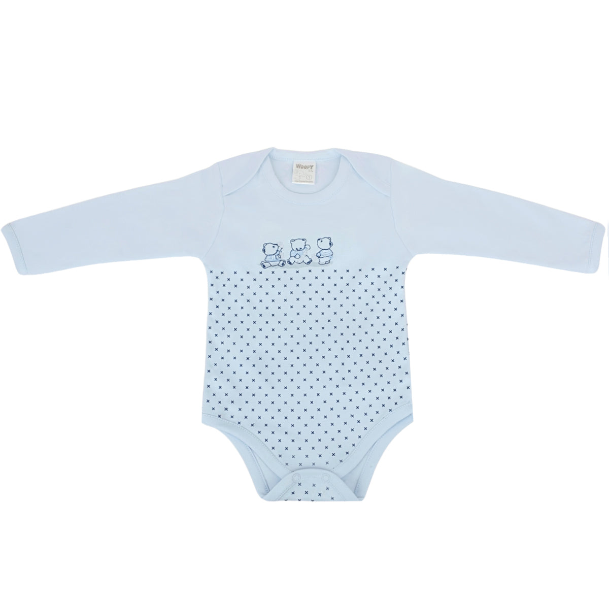 Ajuar Algodón - 3 Ositos - 3 piezas - Celeste