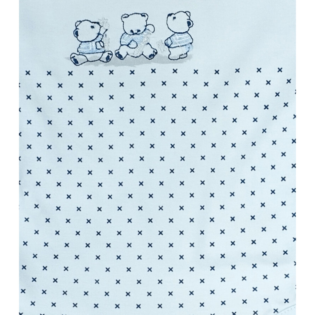 Ajuar Algodón - 3 Ositos - 3 piezas - Celeste