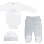 Ajuar Algodón - 3 Ositos - 3 piezas - Plomo