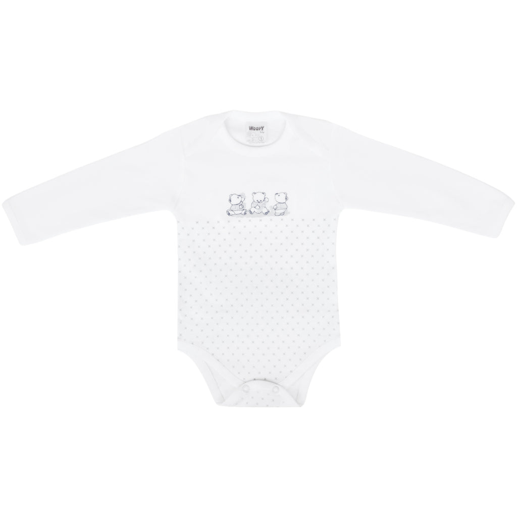 Ajuar Algodón - 3 Ositos - 3 piezas - Plomo