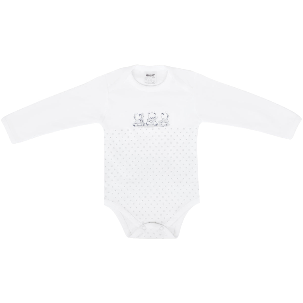 Ajuar Algodón - 3 Ositos - 3 piezas - Plomo