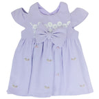 Vestido Lila y Bordados Florales para Bebé