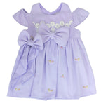 Vestido Lila y Bordados Florales para Bebé