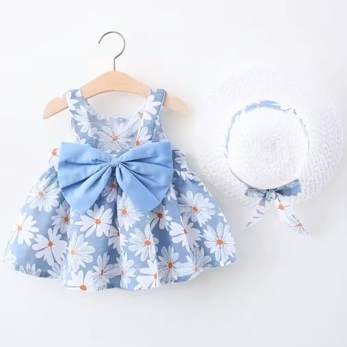 Vestido con lazo Princesa y sombrero para Bebé