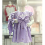 Vestido Lila y Bordados Florales para Bebé
