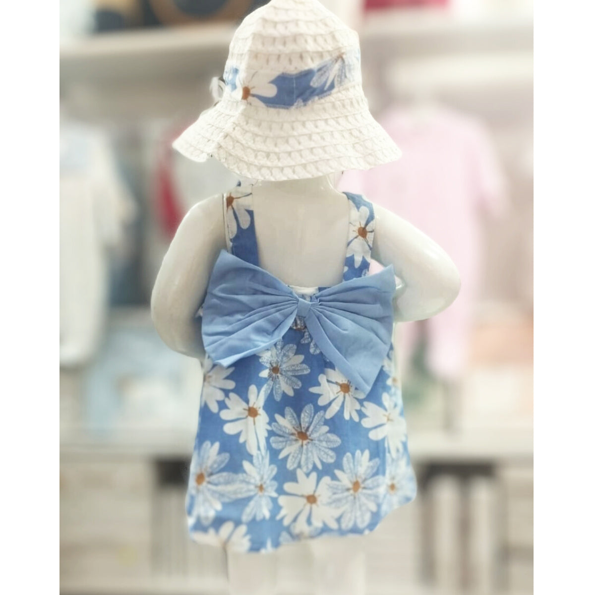 Vestido con lazo Princesa y sombrero para Bebé