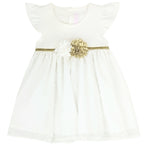Vestido Fiesta Bebé | Blanco y Dorado