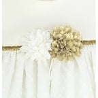 Vestido Fiesta Bebé | Blanco y Dorado