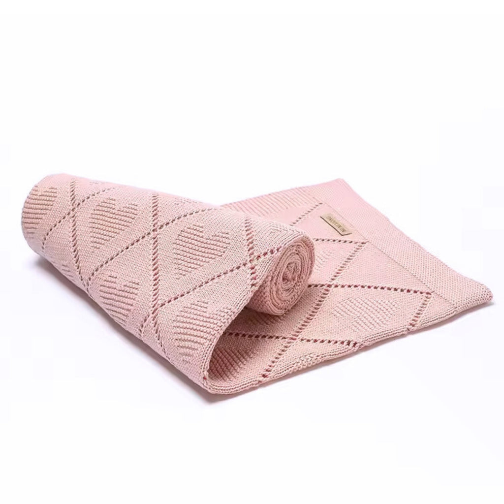 Manta de Bebé de Algodón Súper Suave Corazones