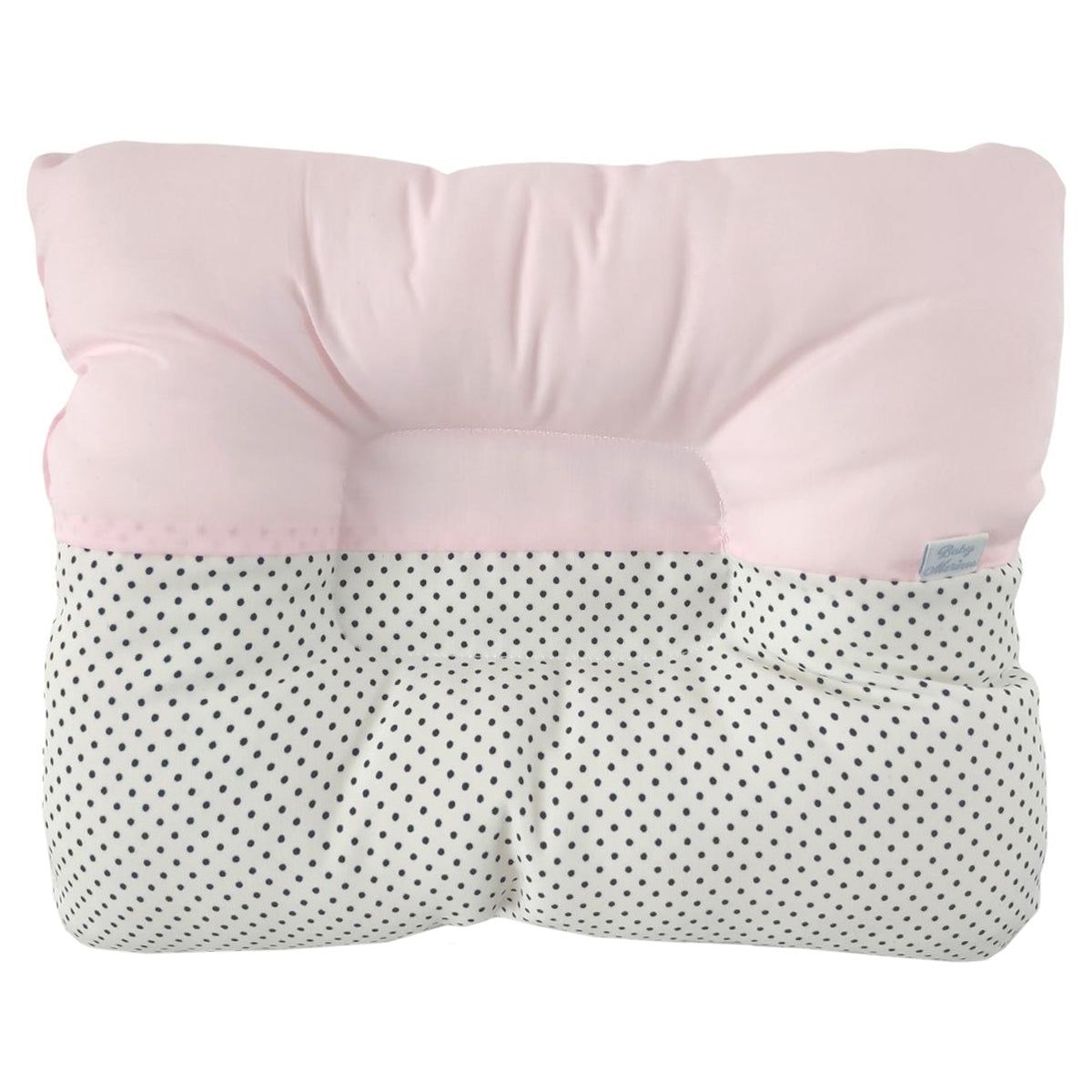 Almohada Anti Cabeza Plana Puntos azules / Rosado