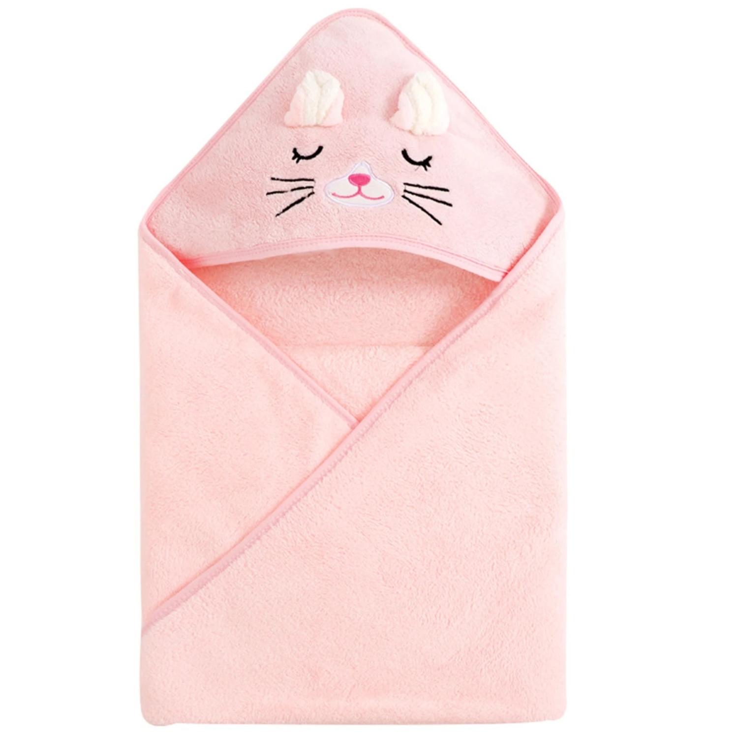 Toalla baño bebé - Gatita - Rosado