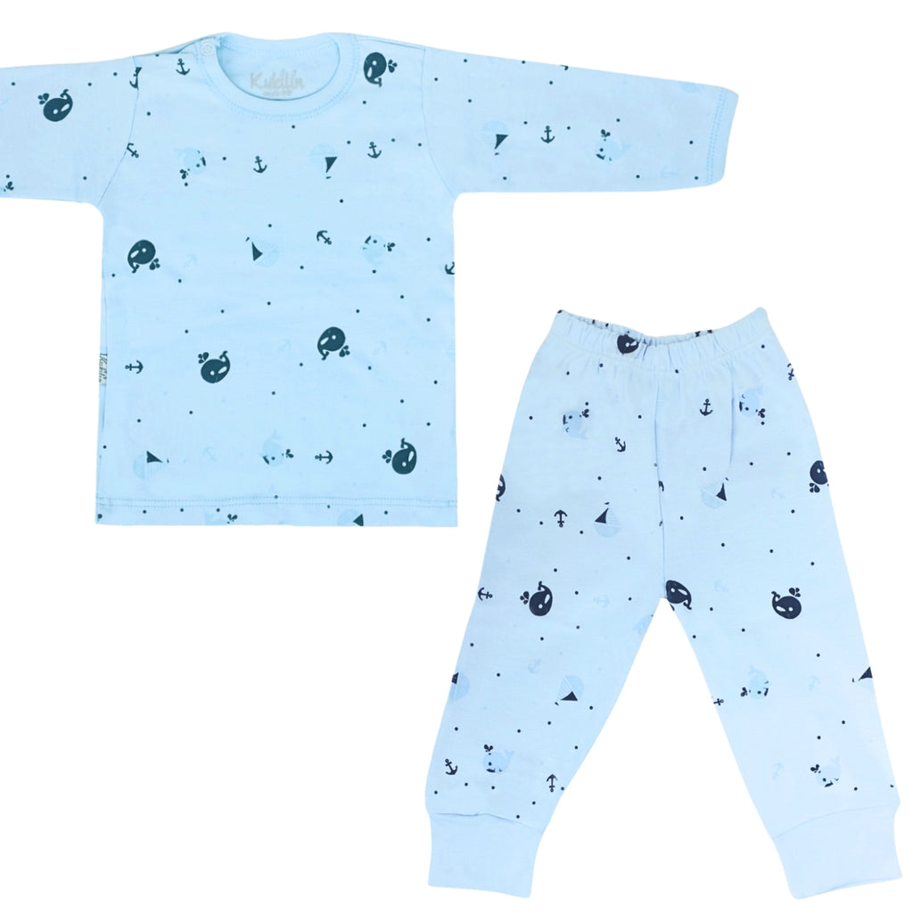Pijama de Bebé de 100% Algodón - Ballena