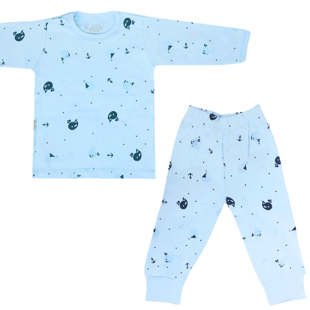 Pijama de Bebé de 100% Algodón - Ballena
