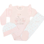 Ajuar - 3 piezas Algodón - Ratoncitas - Rosado
