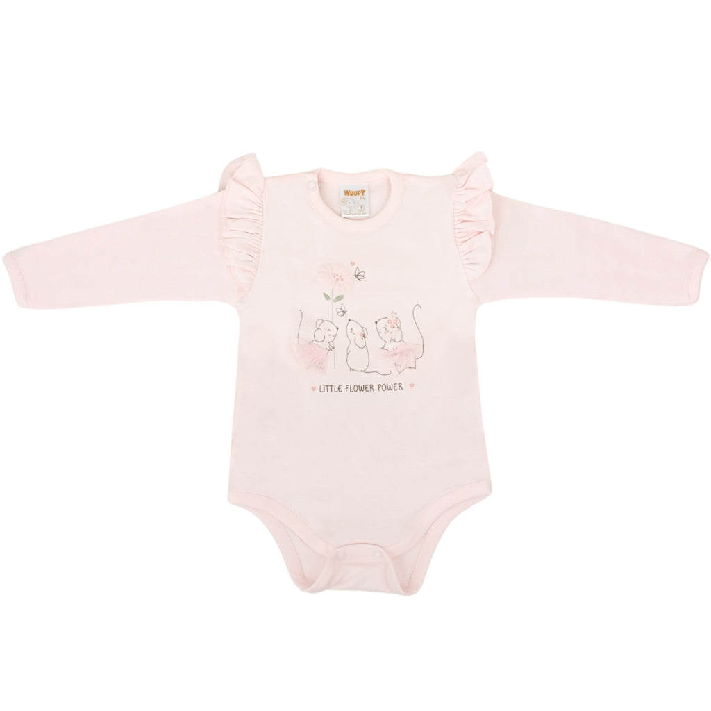 Ajuar - 3 piezas Algodón - Ratoncitas - Rosado