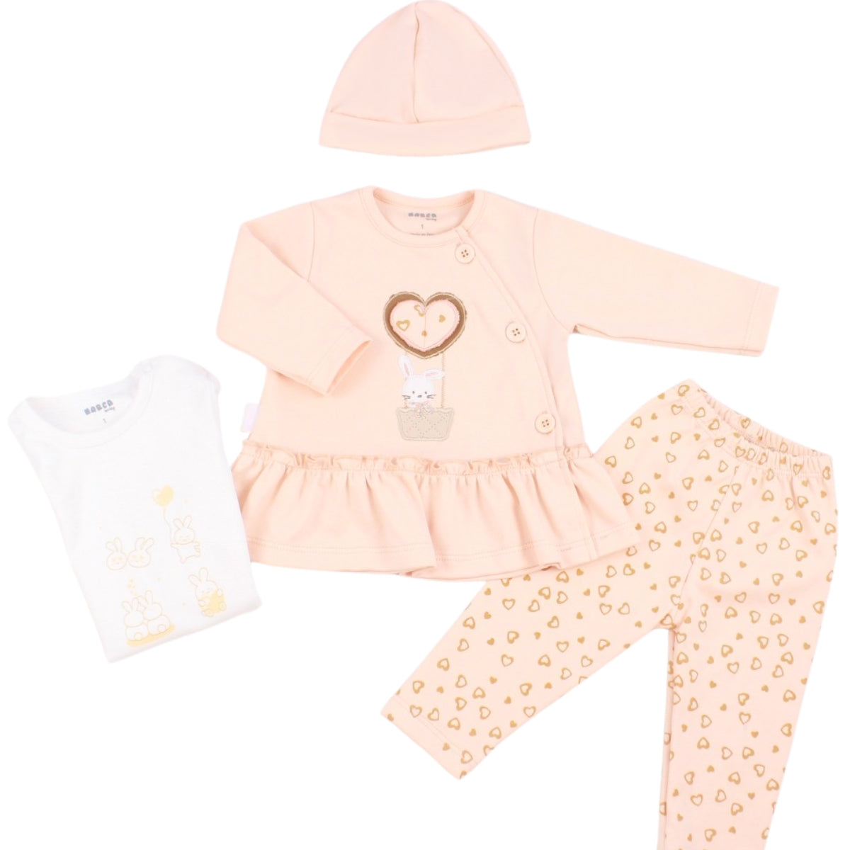 Conjunto Vestido bebé Niña - 4 piezas - Patty - Melon