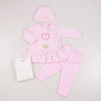 Conjunto Vestido bebé Niña - 4 piezas - Patty - Rosado