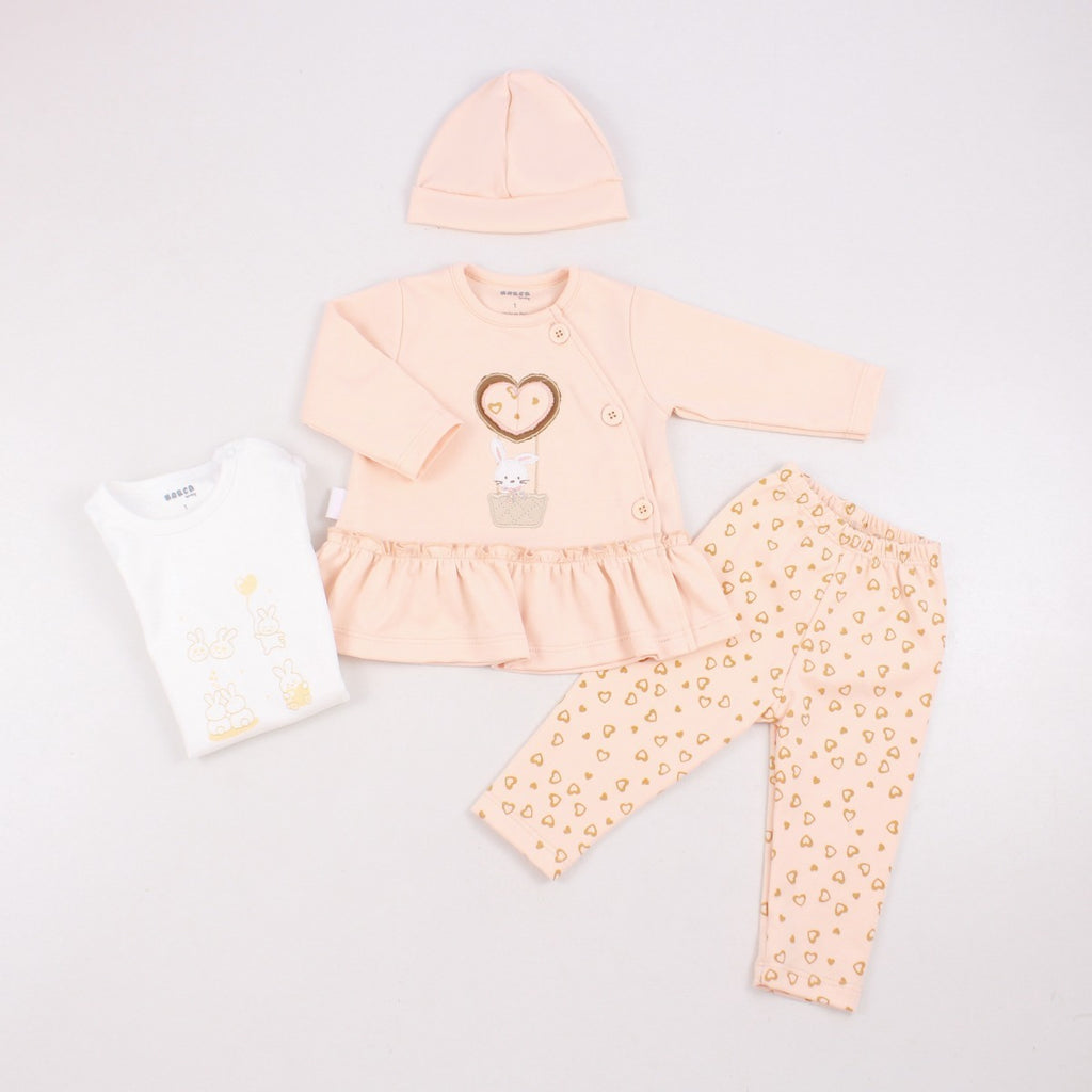 Conjunto Vestido bebé Niña - 4 piezas - Patty - Melon