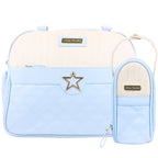 Bolso Pañalera Estrella - Celeste