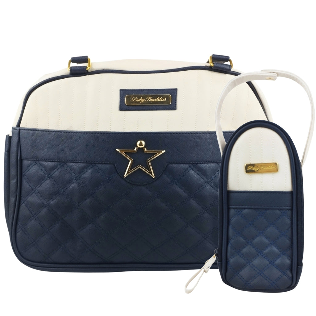 Bolso Pañalera Estrella - Azul