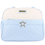 Bolso Pañalera Estrella - Celeste