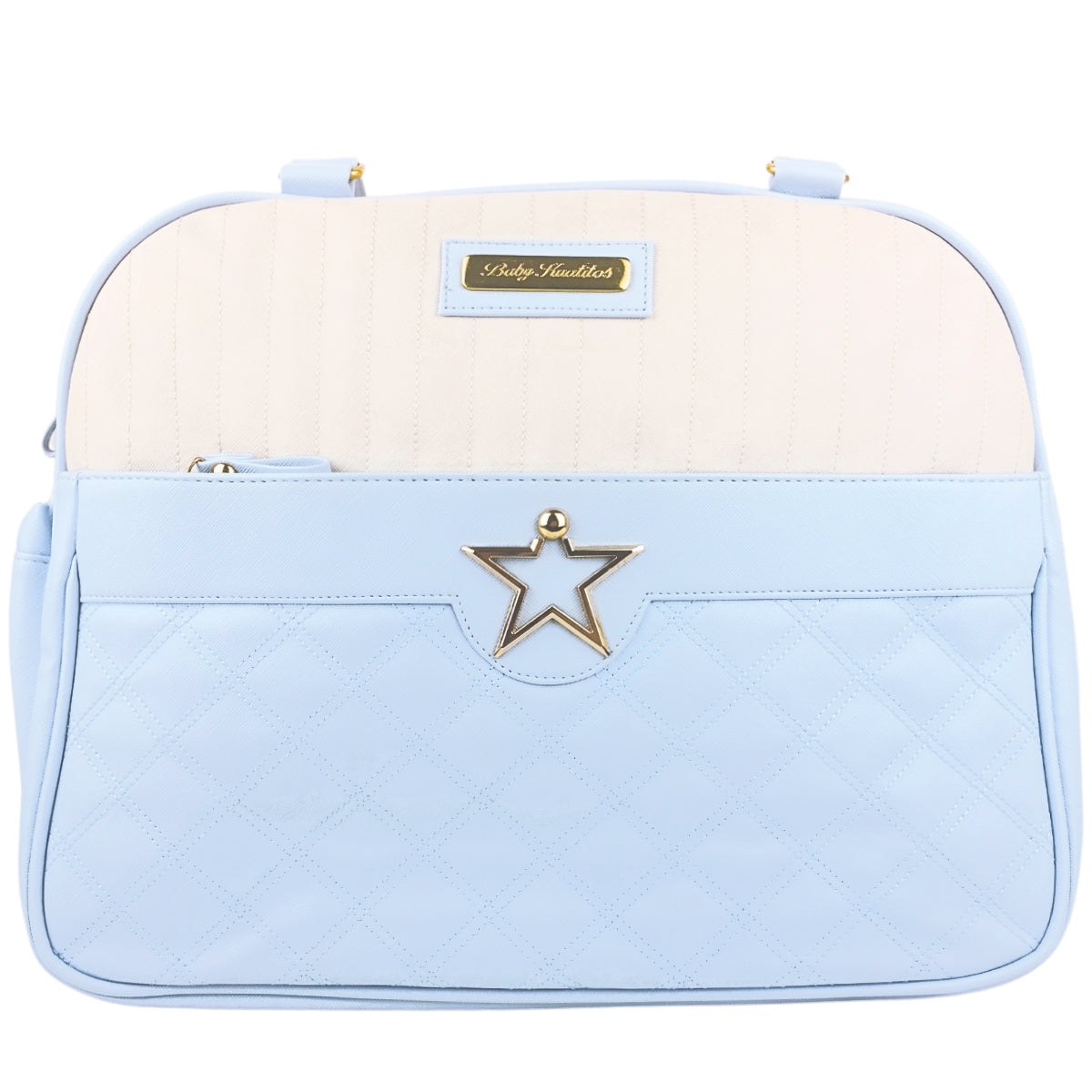 Bolso Pañalera Estrella - Celeste