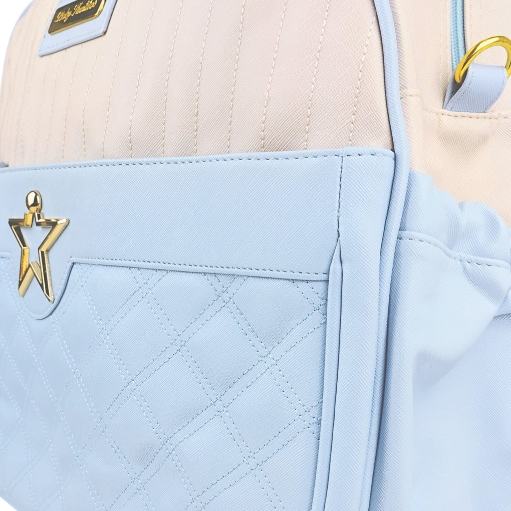 Bolso Pañalera Estrella - Celeste