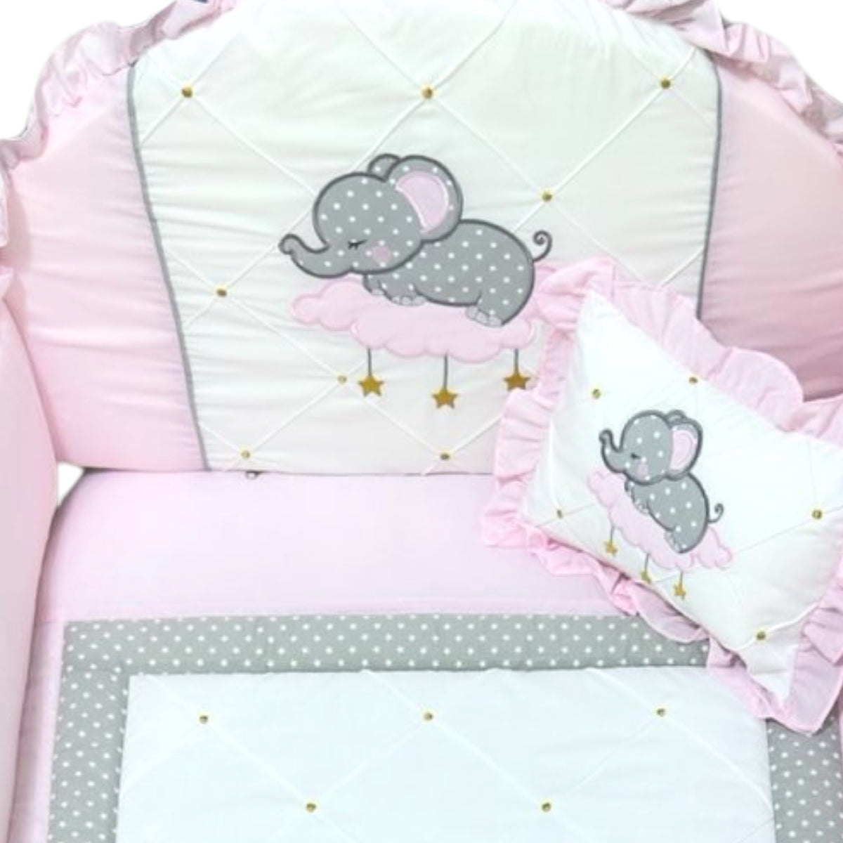 Set de Cuna y Protector Tradición Elefante | Algodón | B01