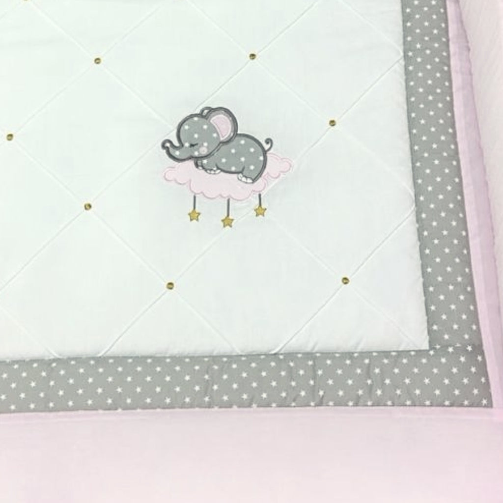 Set de Cuna y Protector Tradición Elefante | Algodón | B01