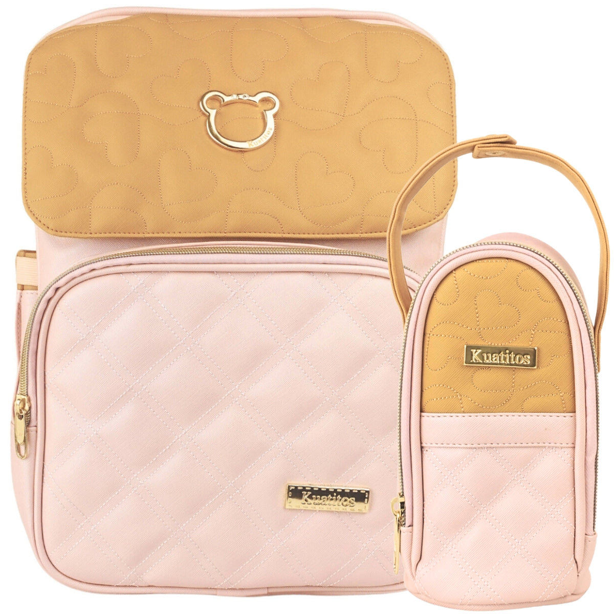 Mochila Pañalera Oso - Rosado