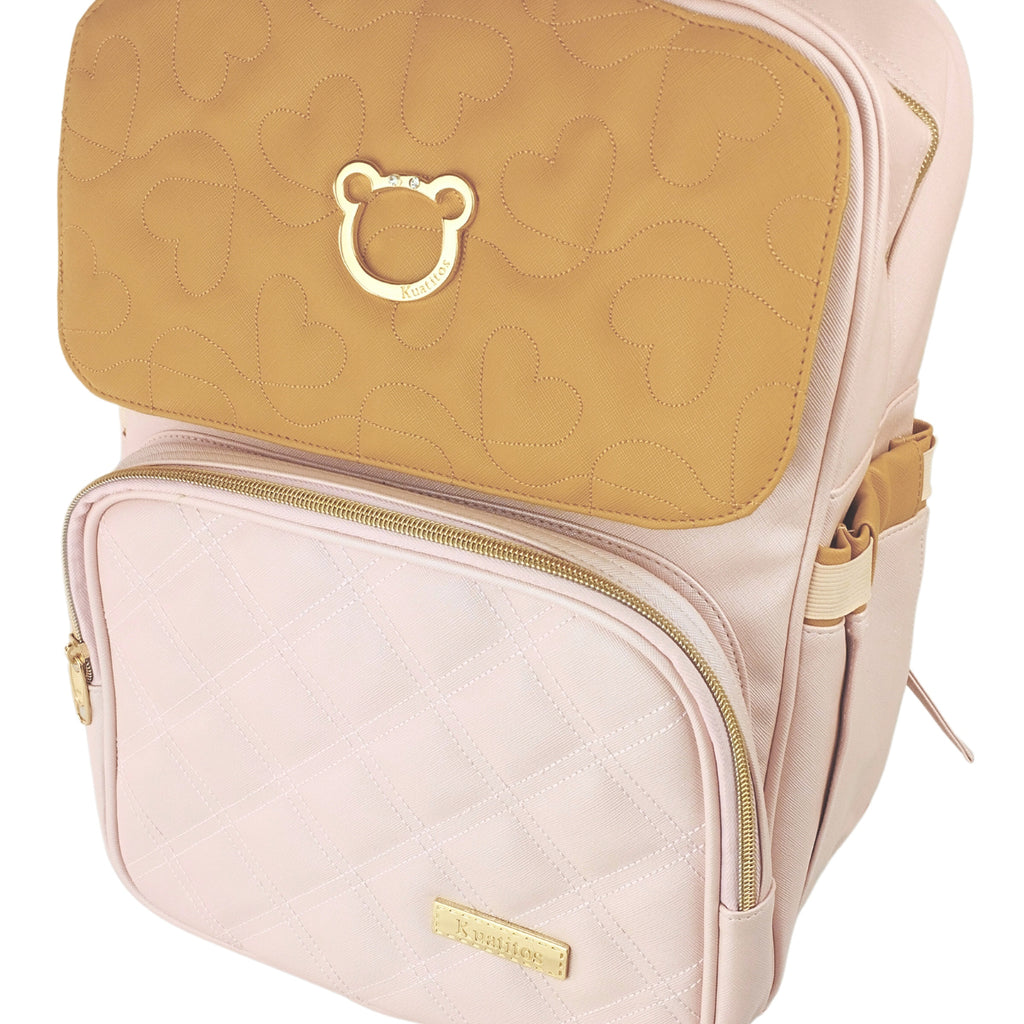 Mochila Pañalera Oso - Rosado