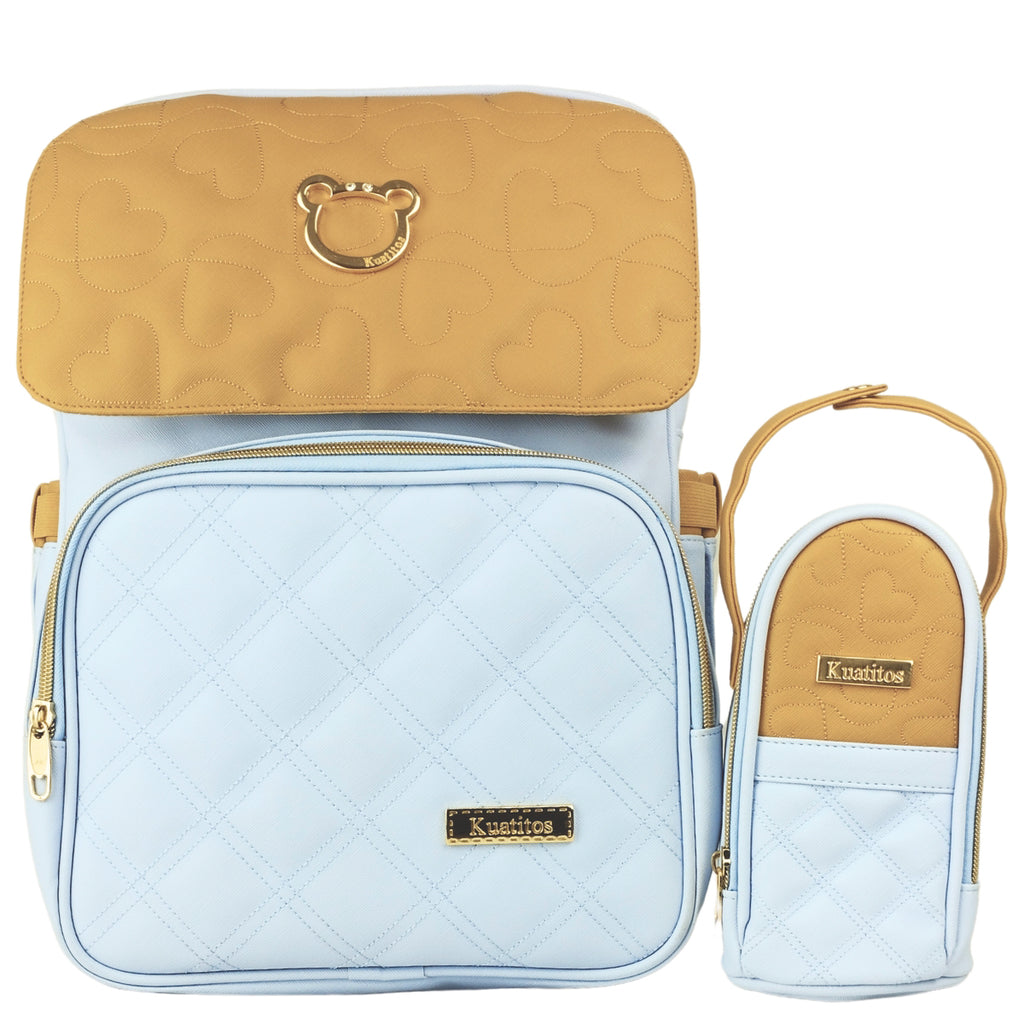 Mochila Pañalera Oso - Celeste