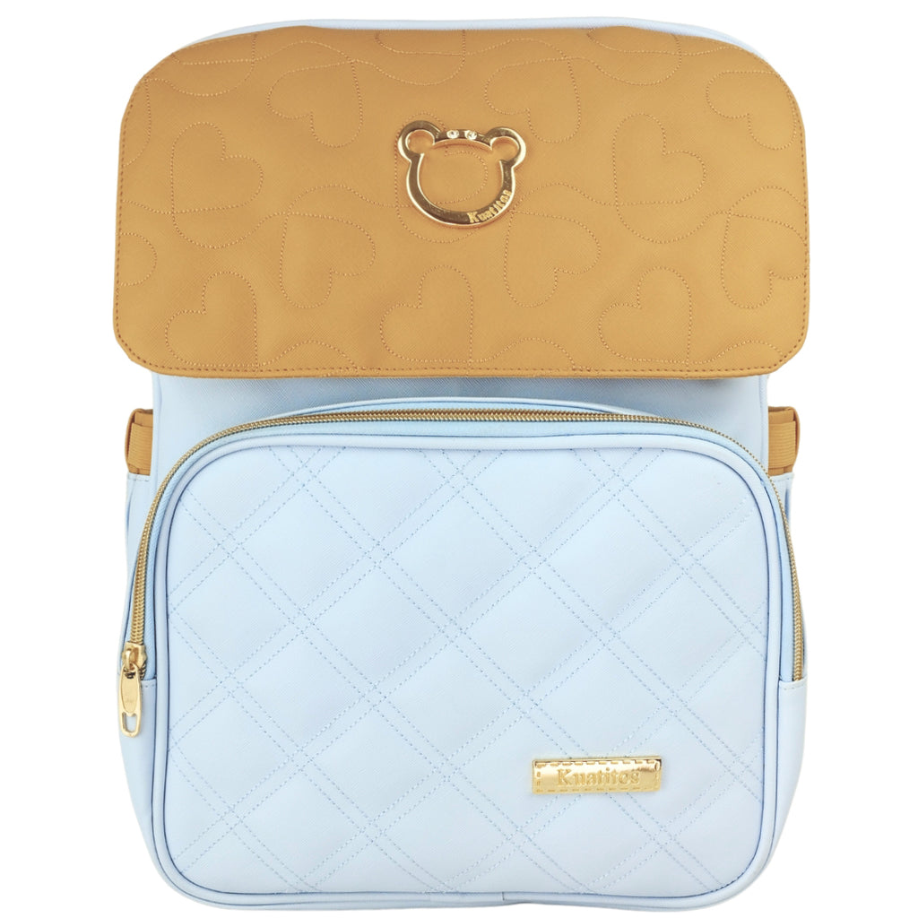Mochila Pañalera Oso - Celeste