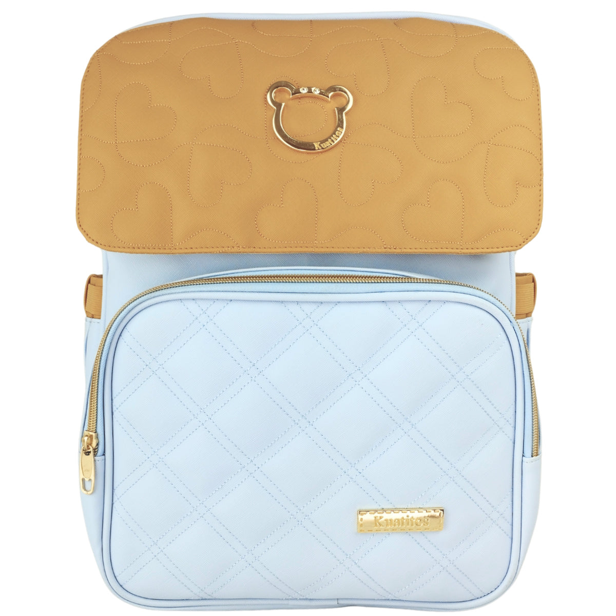 Mochila Pañalera Oso - Celeste