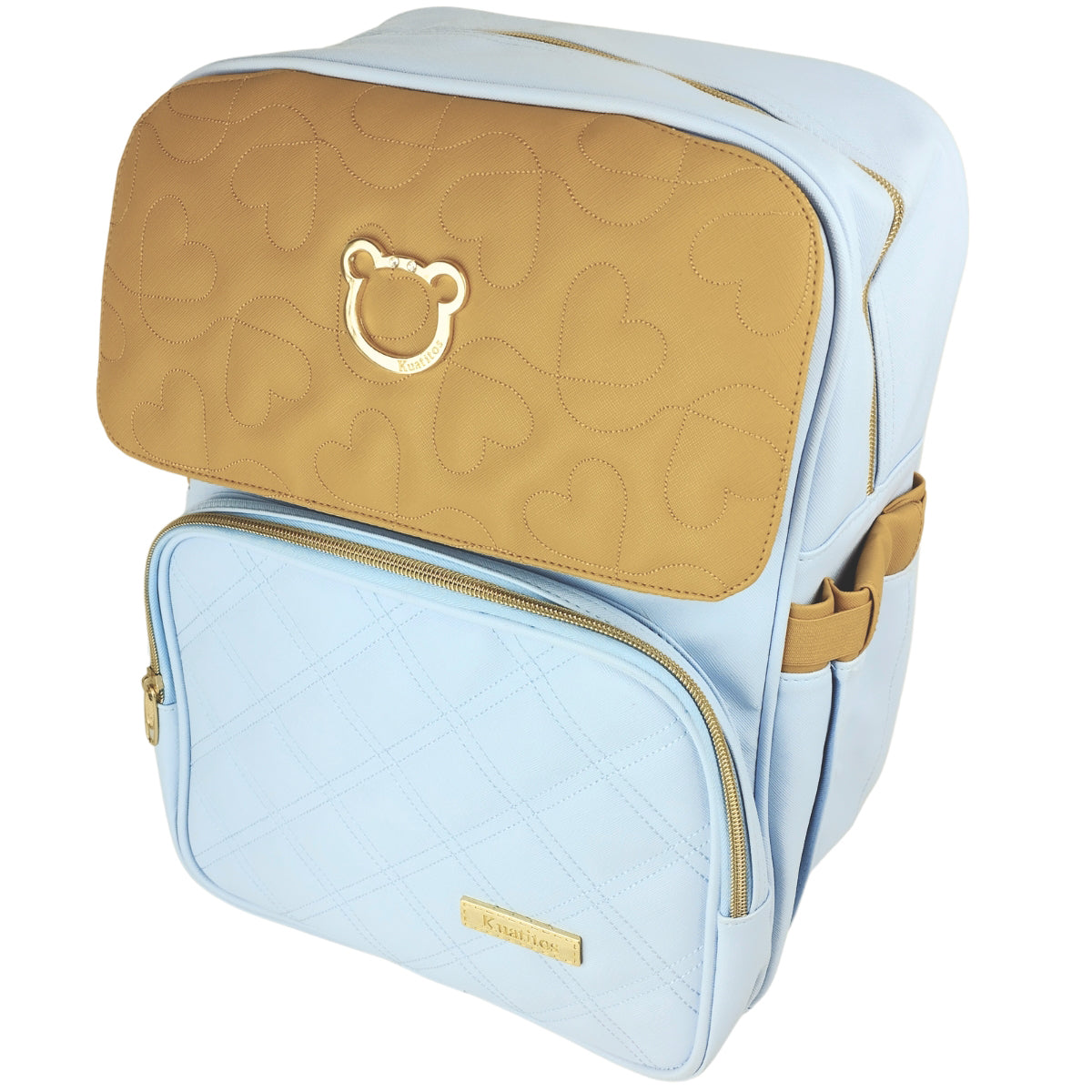 Mochila Pañalera Oso - Celeste