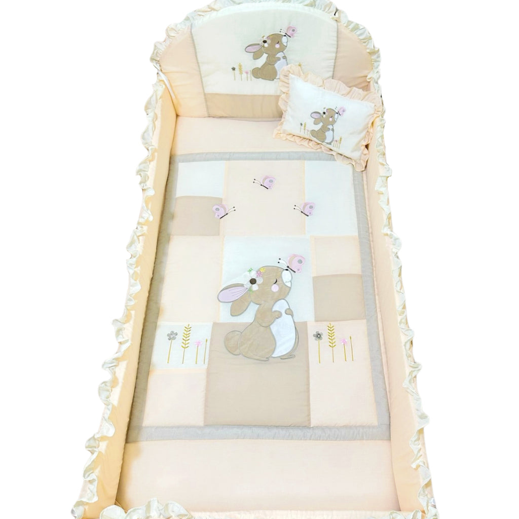 Set de Cuna y Protector Tradición  Conejo de Campo | S01