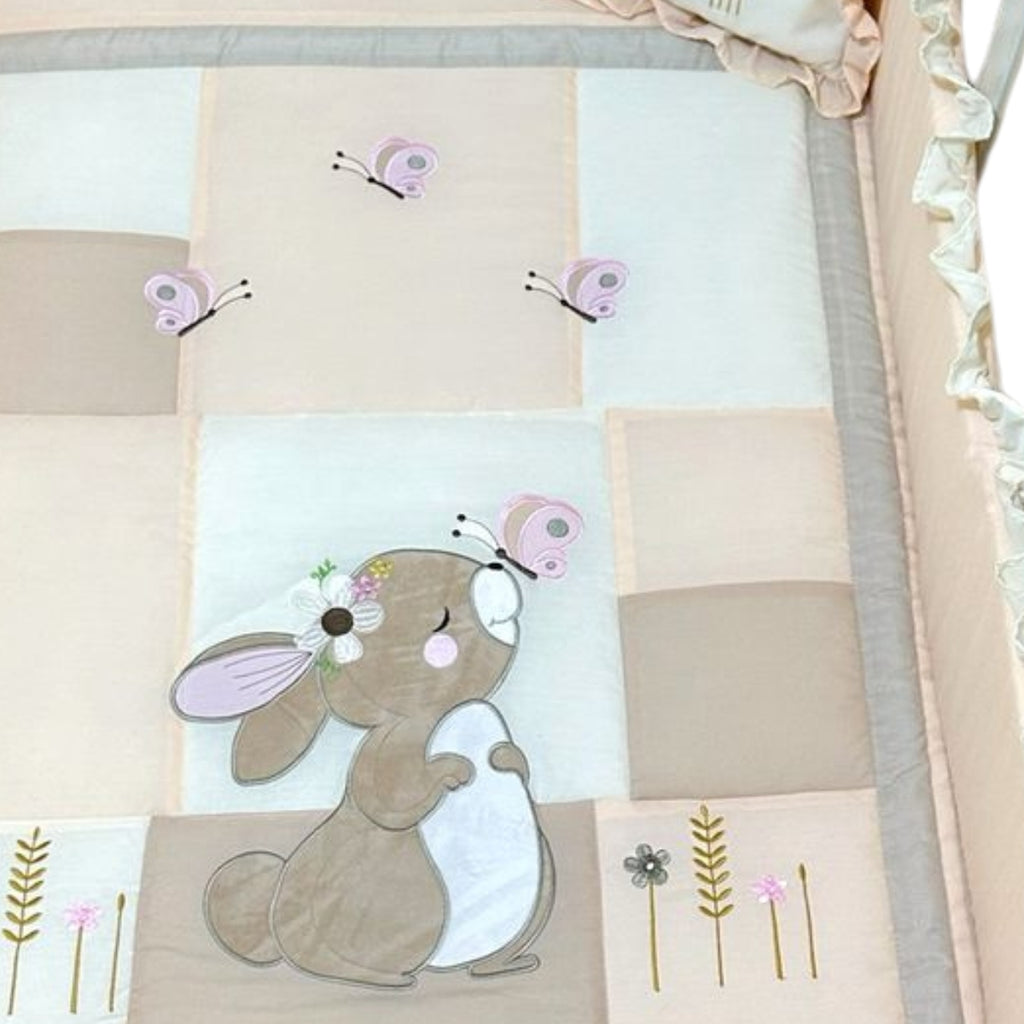 Set de Cuna y Protector Tradición  Conejo de Campo | S01