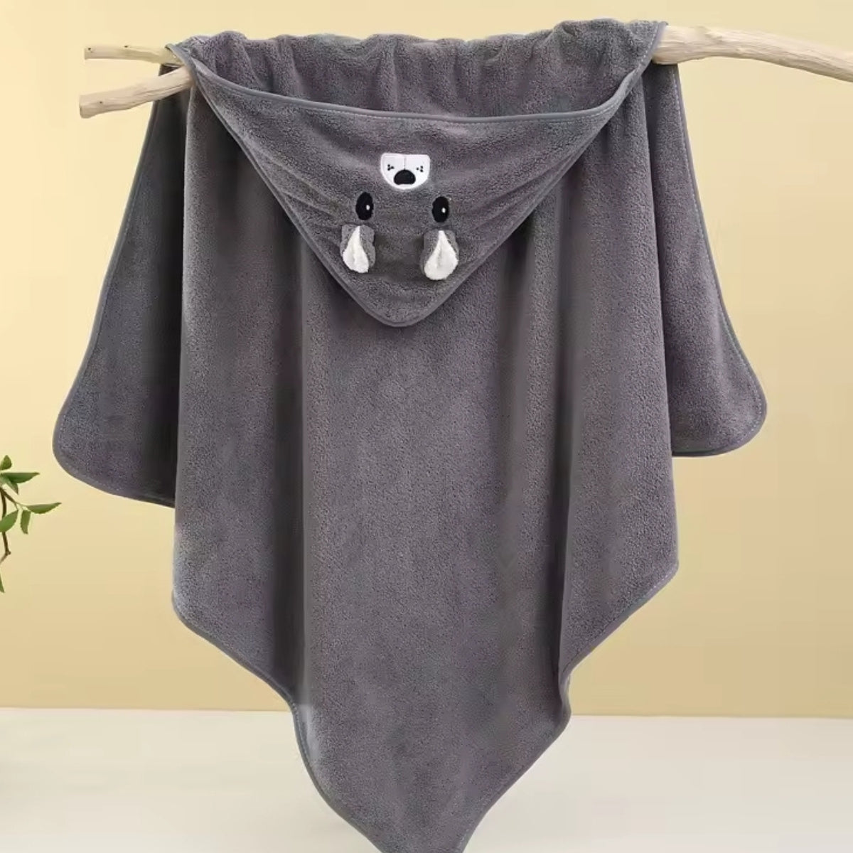 Toalla baño bebé - Plomo