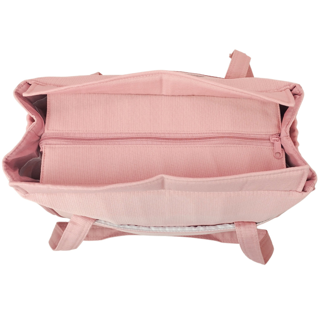 Bolso Pañalera Tela Coco - Palo Rosa
