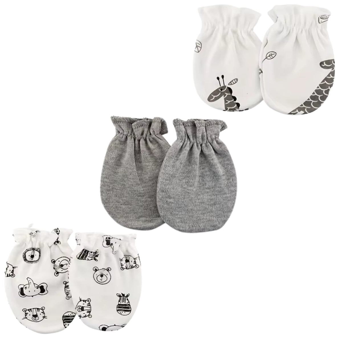 Pack x3 Mitones Antirrasguños para Bebé Niño S1592123