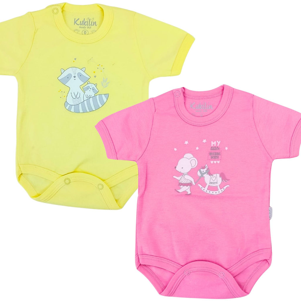 Pack de 2 Bodys de Bebé Manga Corta - N5