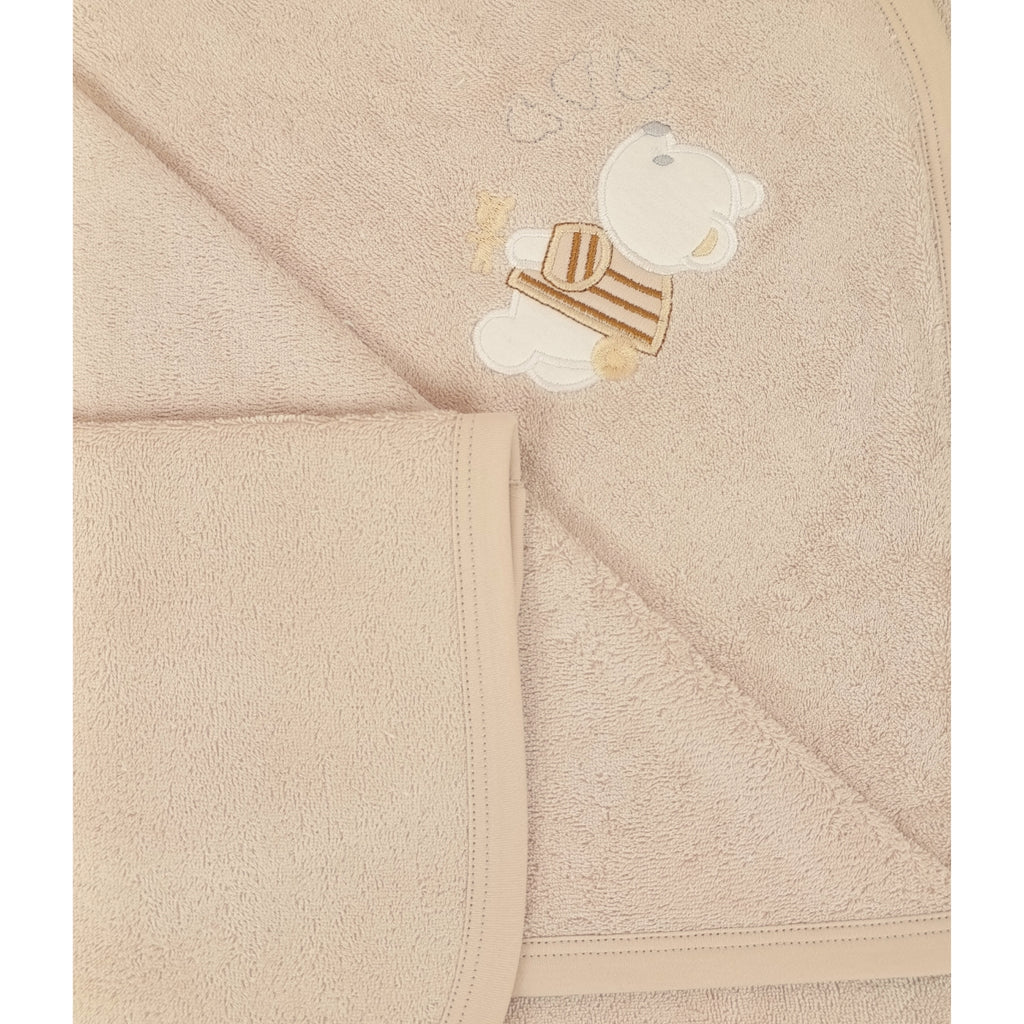 Toalla de Ducha con Capucha Beige para Bebé