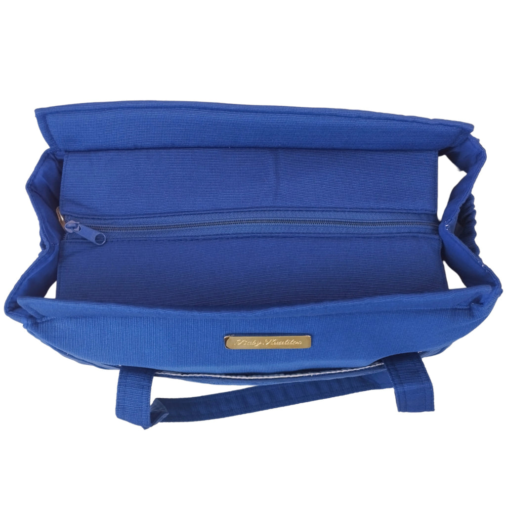 Bolso Pañalera Tela Coco - Azul