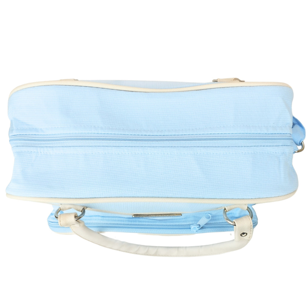 Bolso Pañalera Tela Filo - Celeste