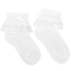 Calcetines Niña con Blondas y Lazo Blanco - Blanco V2