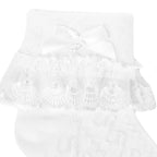 Calcetines Niña con Blondas y Lazo Blanco - Blanco V2