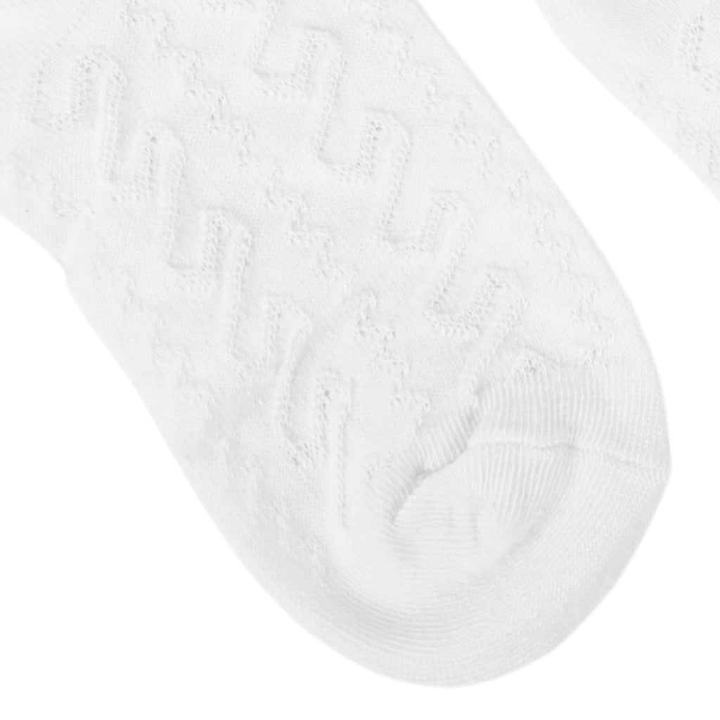 Calcetines Niña con Blondas y Lazo Blanco - Blanco V2